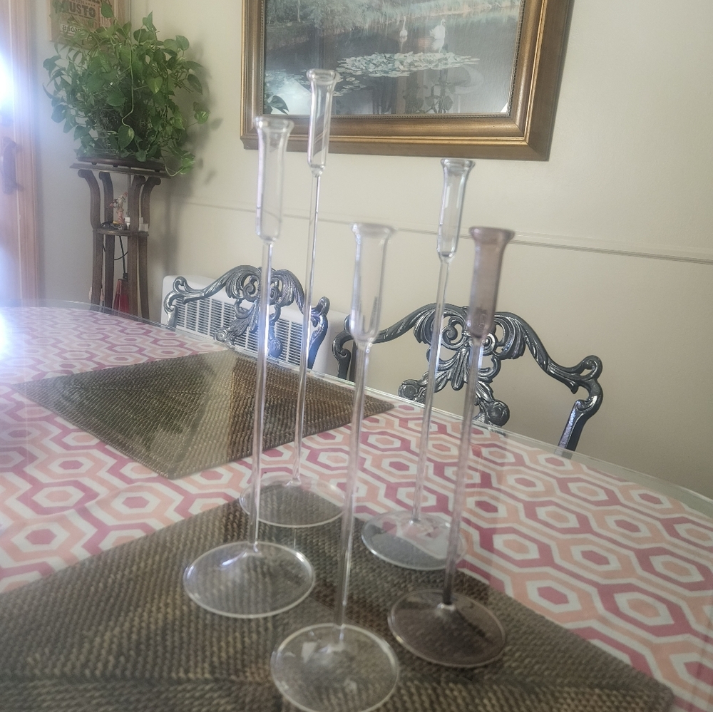 Elegant Glass Candle Holders